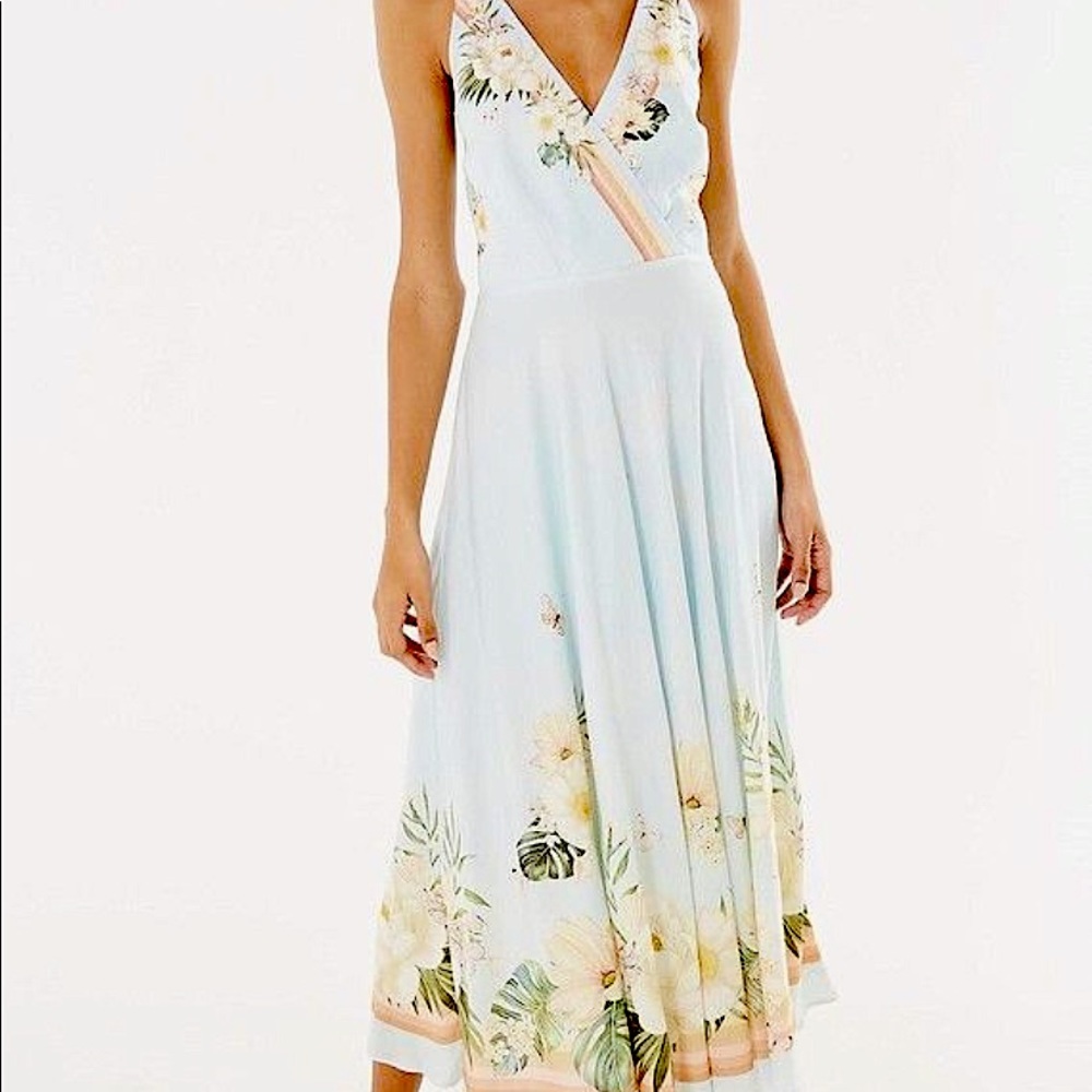 NWT Anthropologie Farm Rio Floral Azul Maxi, L